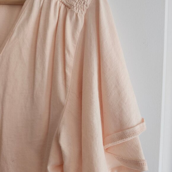 Peach ruffle shoulder tee - Picture 2 of 4